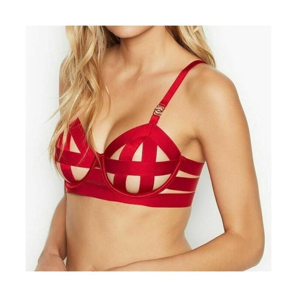 New Without Tags-Victoria's Secret Red Bandage Very Sexy Bra 36C